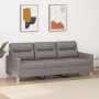 Sofá de 3 plazas de tela gris taupe 180 cm en Sofás | Comprar online en Foru.es