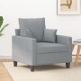 Sillón de tela gris claro 60 cm en Sofás | Comprar online en Foru.es