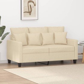 Sofá de 2 plazas de tela color crema 120 cm en Sofás | Comprar online en Foru.es