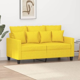 Sofá de 2 plazas de tela amarillo claro 120 cm en Sofás | Comprar online en Foru.es