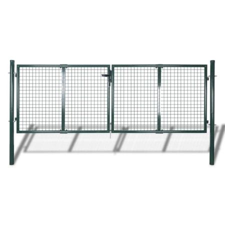Puerta De Malla De Jardín Verja De Pared 289x75cm/306x125cm de vidaXL, Puertas de jardín - Ref: Foro24-140921, Precio: 262,28...