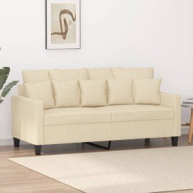 Sofá de 2 plazas de tela color crema 140 cm en Sofás | Comprar online en Foru.es