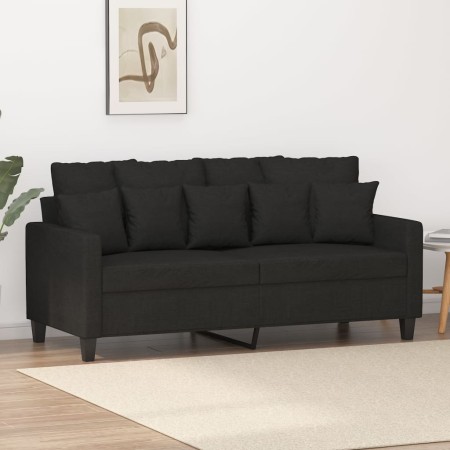 Sofá de 2 plazas de tela negro 140 cm en Sofás | Comprar online en Foru.es