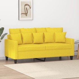 Sofá de 2 plazas de tela amarillo claro 140 cm en Sofás | Comprar online en Foru.es