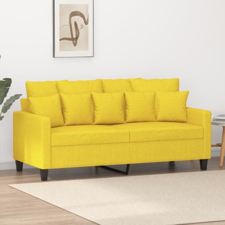 Sofá de 2 plazas de tela amarillo claro 140 cm en Sofás | Comprar online en Foru.es