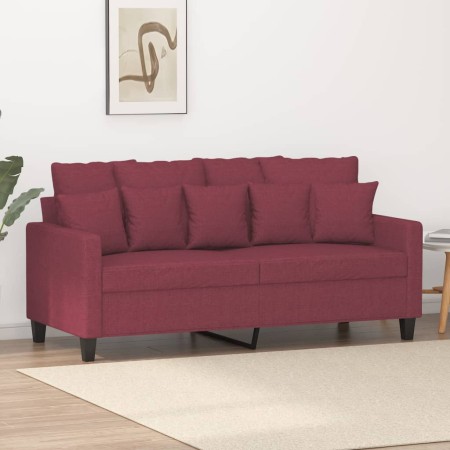 Sofá de 2 plazas de tela rojo tinto 140 cm en Sofás | Comprar online en Foru.es