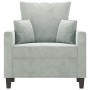 Sillón de terciopelo gris claro 60 cm en Sofás | Comprar online en Foru.es
