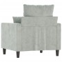 Sillón de terciopelo gris claro 60 cm en Sofás | Comprar online en Foru.es