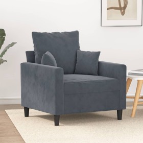 Sillón de terciopelo gris oscuro 60 cm en Sofás | Comprar online en Foru.es