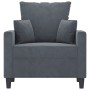 Sillón de terciopelo gris oscuro 60 cm en Sofás | Comprar online en Foru.es