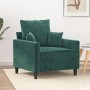 Sillón de terciopelo verde oscuro 60 cm en Sofás | Comprar online en Foru.es