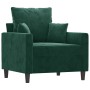 Sillón de terciopelo verde oscuro 60 cm en Sofás | Comprar online en Foru.es