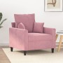 Sillón de terciopelo rosa 60 cm en Sofás | Comprar online en Foru.es