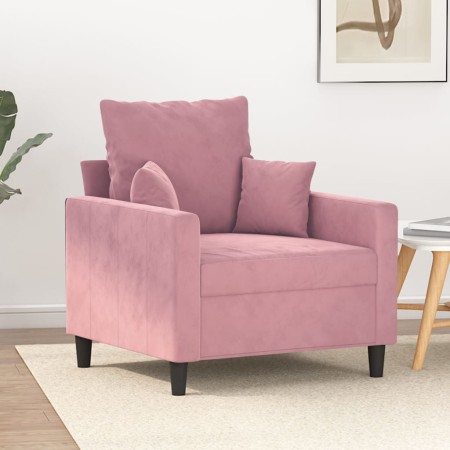 Sillón de terciopelo rosa 60 cm en Sofás | Comprar online en Foru.es