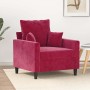 Sillón de terciopelo rojo tinto 60 cm en Sofás | Comprar online en Foru.es
