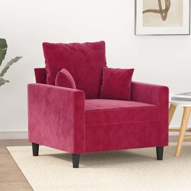 Sillón de terciopelo rojo tinto 60 cm en Sofás | Comprar online en Foru.es