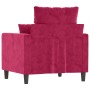 Sillón de terciopelo rojo tinto 60 cm en Sofás | Comprar online en Foru.es