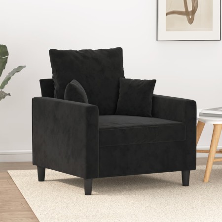 Sillón de terciopelo negro 60 cm en Sofás | Comprar online en Foru.es