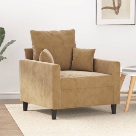 Sillón de terciopelo marrón 60 cm en Sofás | Comprar online en Foru.es