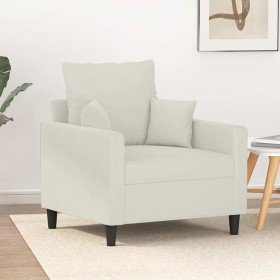 Sillón de terciopelo color crema 60 cm en Sofás | Comprar online en Foru.es