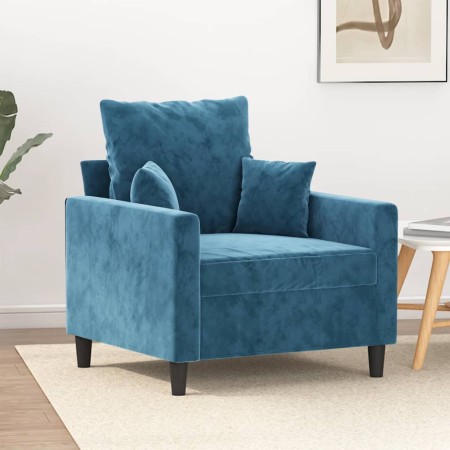 Sillón de terciopelo azul 60 cm en Sofás | Comprar online en Foru.es