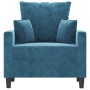 Sillón de terciopelo azul 60 cm en Sofás | Comprar online en Foru.es