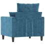 Sillón de terciopelo azul 60 cm en Sofás | Comprar online en Foru.es