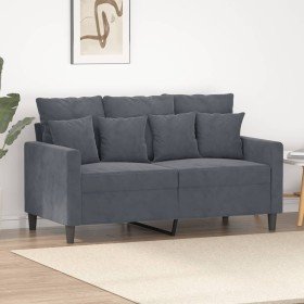 Sofá de 2 plazas de terciopelo gris oscuro 120 cm en Sofás | Comprar online en Foru.es