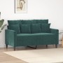 Sofá de 2 plazas de terciopelo verde oscuro 120 cm en Sofás | Comprar online en Foru.es