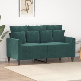 Sofá de 2 plazas de terciopelo verde oscuro 120 cm en Sofás | Comprar online en Foru.es