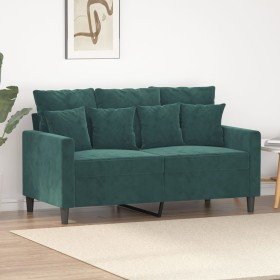 Sofá de 2 plazas de terciopelo verde oscuro 120 cm en Sofás | Comprar online en Foru.es
