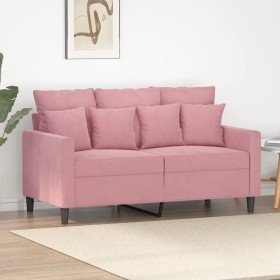 Sofá de 2 plazas terciopelo rosa 120 cm en Sofás | Comprar online en Foru.es