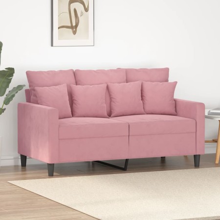 Sofá de 2 plazas terciopelo rosa 120 cm en Sofás | Comprar online en Foru.es