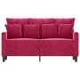 Sofá de 2 plazas de terciopelo rojo tinto 120 cm en Sofás | Comprar online en Foru.es