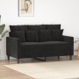 Sofá de 2 plazas terciopelo negro 120 cm en Sofás | Comprar online en Foru.es