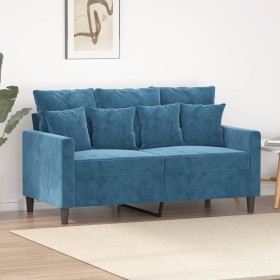 Sofá de 2 plazas terciopelo azul 120 cm en Sofás | Comprar online en Foru.es