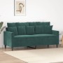 Sofá de 2 plazas de terciopelo verde oscuro 140 cm en Sofás | Comprar online en Foru.es