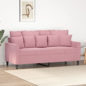 Sofá de 2 plazas terciopelo rosa 140 cm en Sofás | Comprar online en Foru.es
