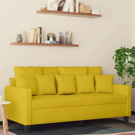 Sofá de 2 plazas terciopelo amarillo 140 cm en Sofás | Comprar online en Foru.es