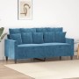 Sofá de 2 plazas terciopelo azul 140 cm en Sofás | Comprar online en Foru.es