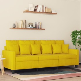 Sofá de 3 plazas terciopelo amarillo 180 cm en Sofás | Comprar online en Foru.es