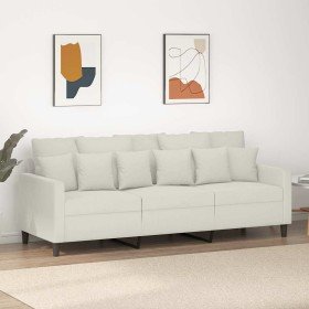Sofá de 3 plazas terciopelo color crema 180 cm en Sofás | Comprar online en Foru.es