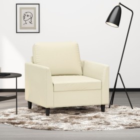 Sillón cuero sintético crema 60 cm en Sofás | Comprar online en Foru.es