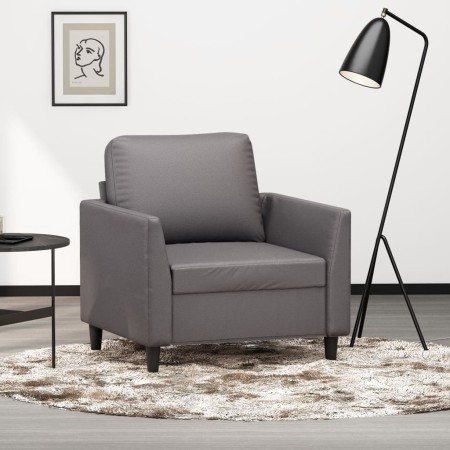 Sillón cuero sintético gris 60 cm en Sofás | Comprar online en Foru.es