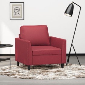 Sillón cuero sintético rojo tinto 60 cm en Sofás | Comprar online en Foru.es