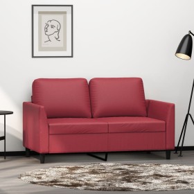 Sofá de 2 plazas de cuero sintético rojo vino 120 cm en Sofás | Comprar online en Foru.es