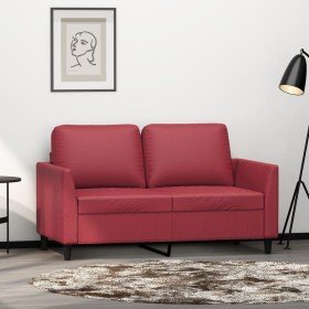 Sofá de 2 plazas de cuero sintético rojo vino 120 cm en Sofás | Comprar online en Foru.es
