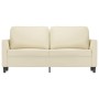 Sofá de 2 plazas de cuero sintético color crema 140 cm en Sofás | Comprar online en Foru.es