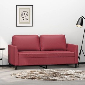 Sofá de 2 plazas de cuero sintético rojo vino 140 cm en Sofás | Comprar online en Foru.es