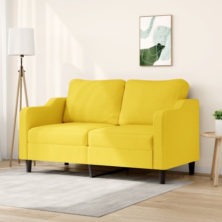 Sofá de 2 plazas de tela amarillo claro 140 cm en Sofás | Comprar online en Foru.es